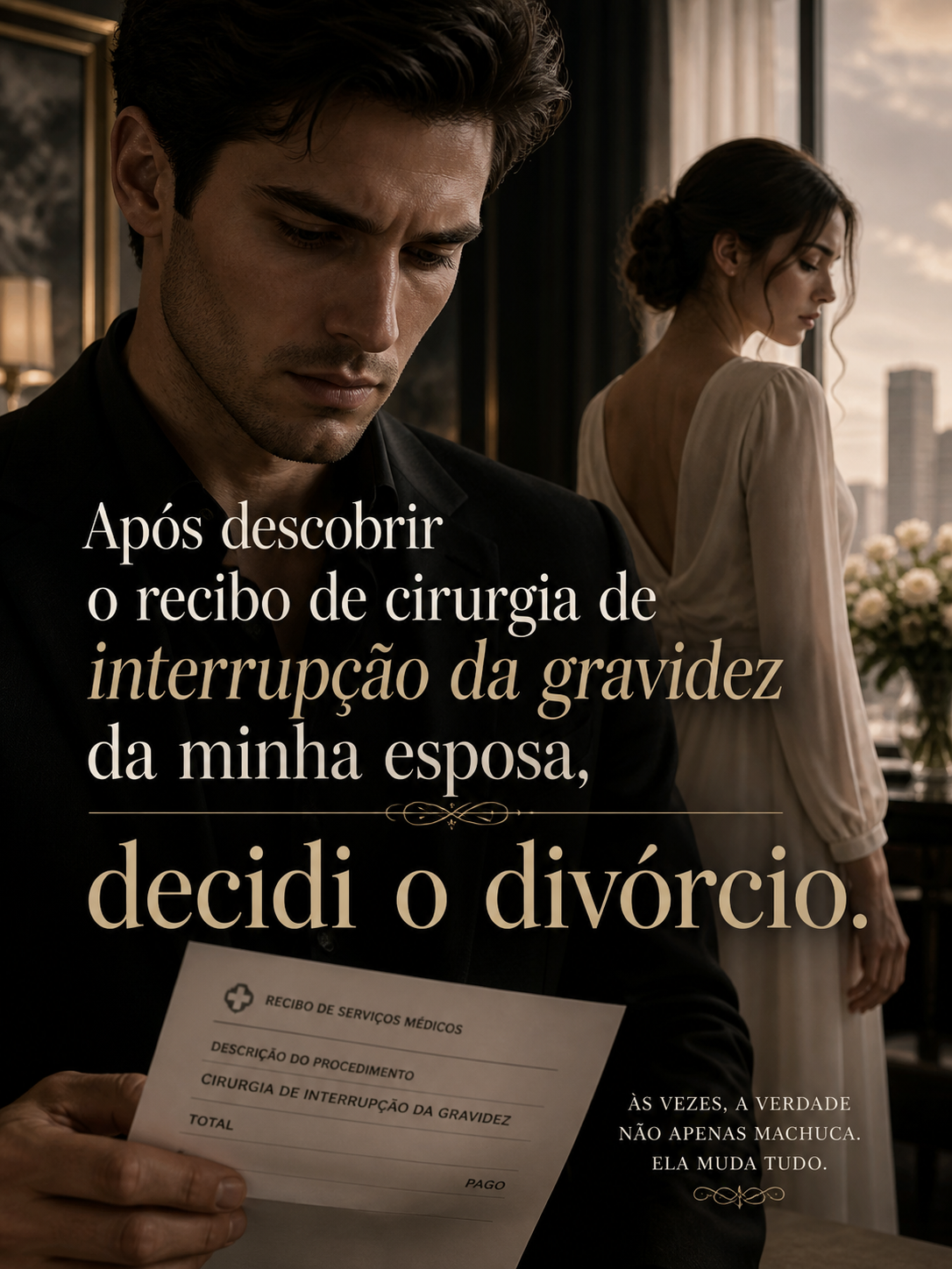 Após descobrir o recibo de cirurgia de interrupção da gravidez da minha esposa, decidi o divórcio.